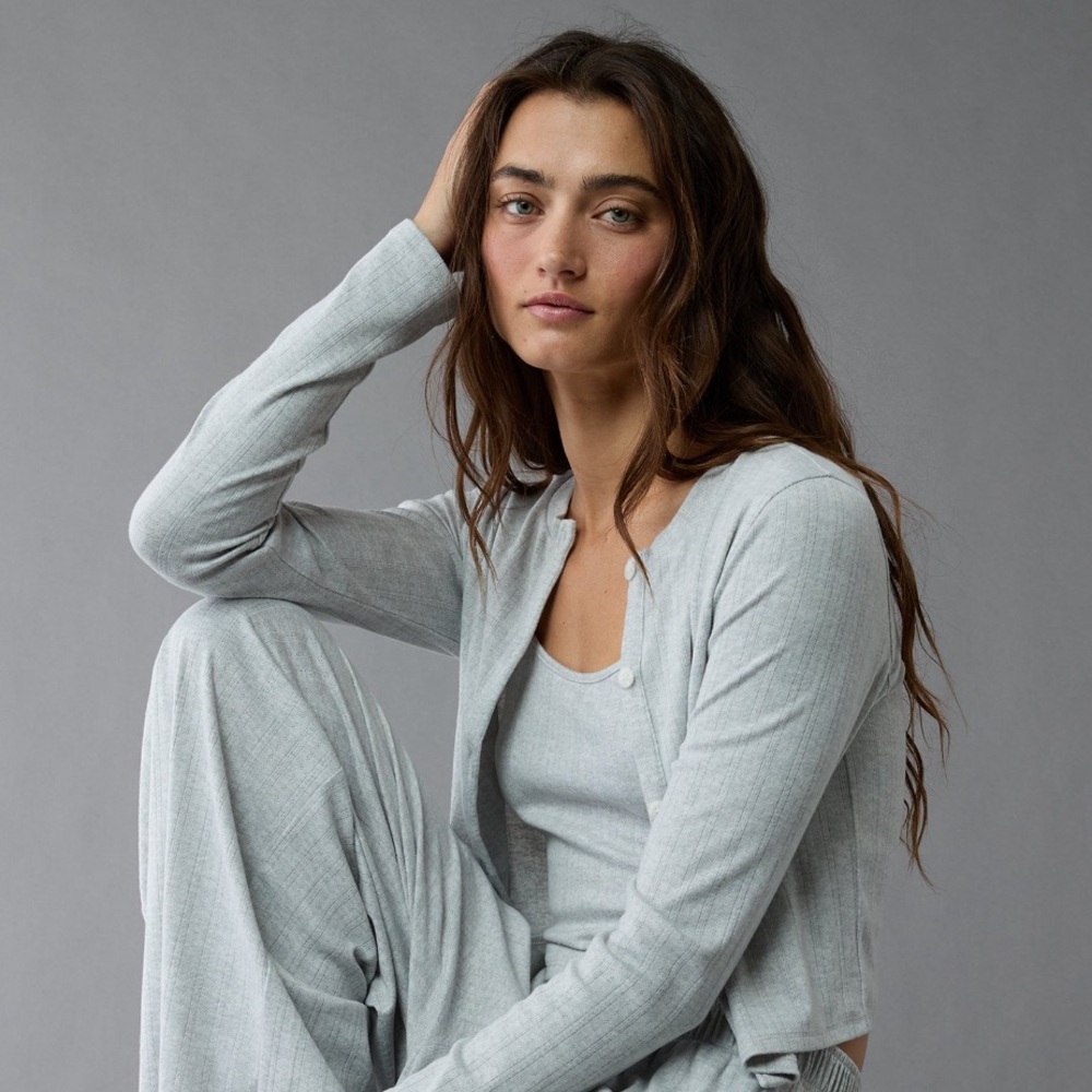 AE Pointelle matching cardigan & tank top